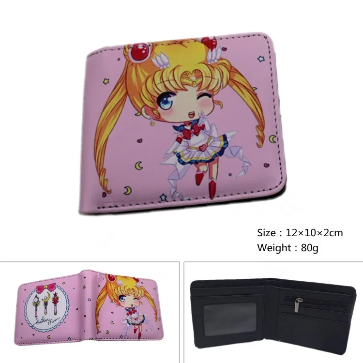 

Lovely Sailor Moon girl Series short wallets card holder Women coin purse men anime cartoon wallet gift