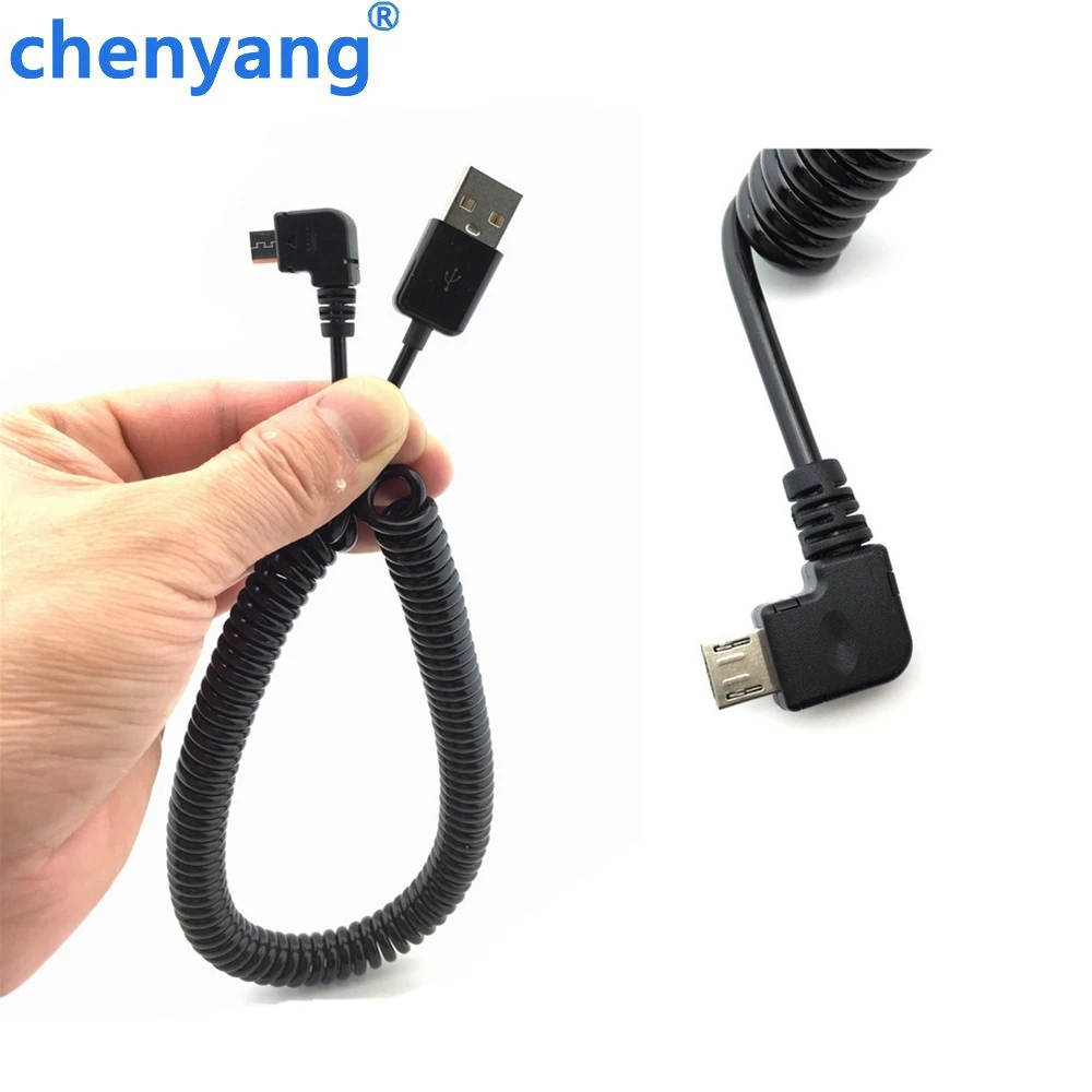 50 см/200 см 90 градусов правый коленчатый пружинный Спиральный USB 2 0 штекер к Micro