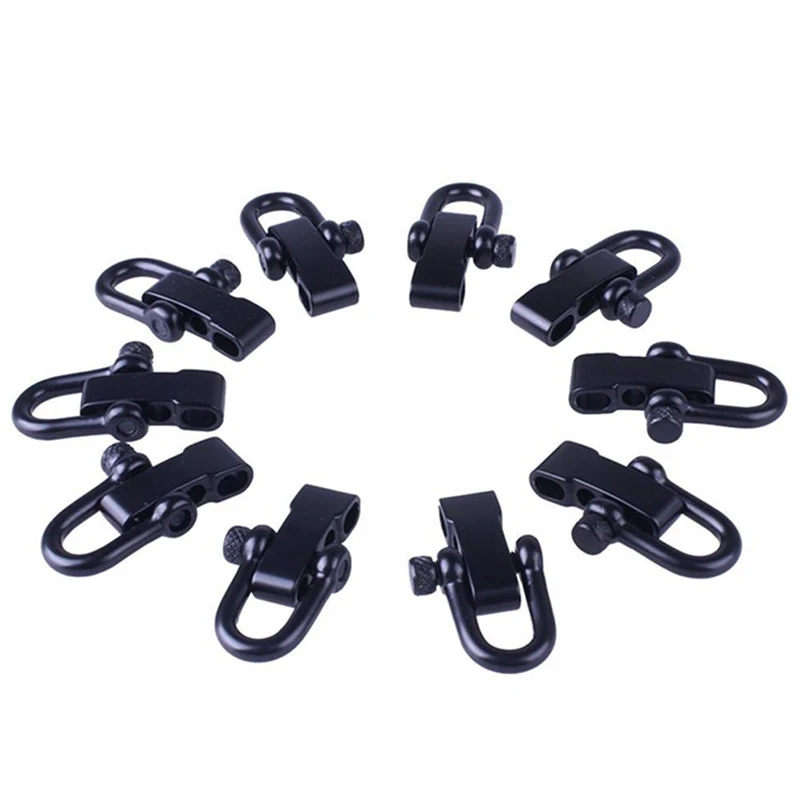

10x U Style Zinc alloy Adjustable Shackle Buckle For Paracord Bracelet Rope Black