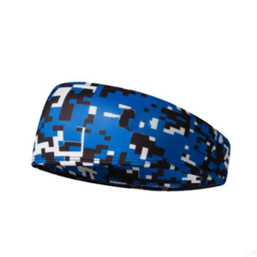Новое поступление Для мужчин камуфляж волос повязка на голову повязка от пота на голову эластичная Обёрточная бумага эластичные спортивные наушники Bande de cheveux# J05 - Цвет: Синий
