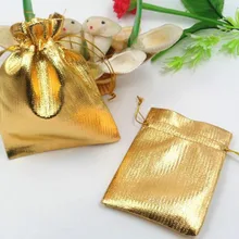 11*16 см 200 шт ручной работы Золотые сумки на шнурке для свадьбы/вечерние/Рождество/подарок/ювелирные сумки упаковочные сумки