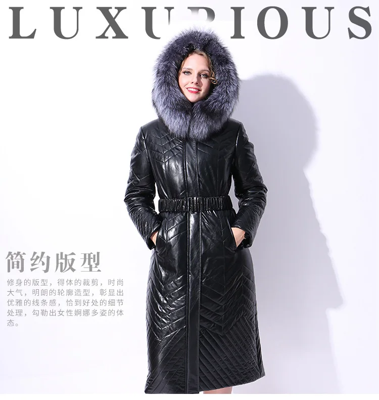 Зимнее пальто из натурального гусиного пуха, большие размеры, модный бренд, натуральный Лисий мех, с капюшоном, гусиный пуховик, женское плотное теплое пальто, wq574