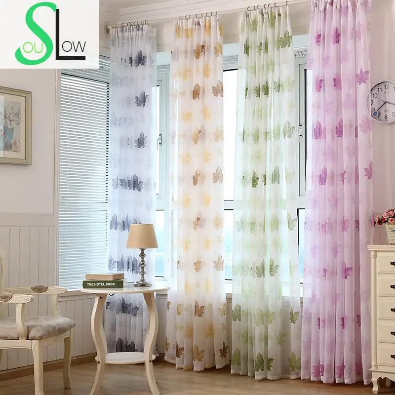 Online get cheap green sheer leaf curtain aliexpress.com ...