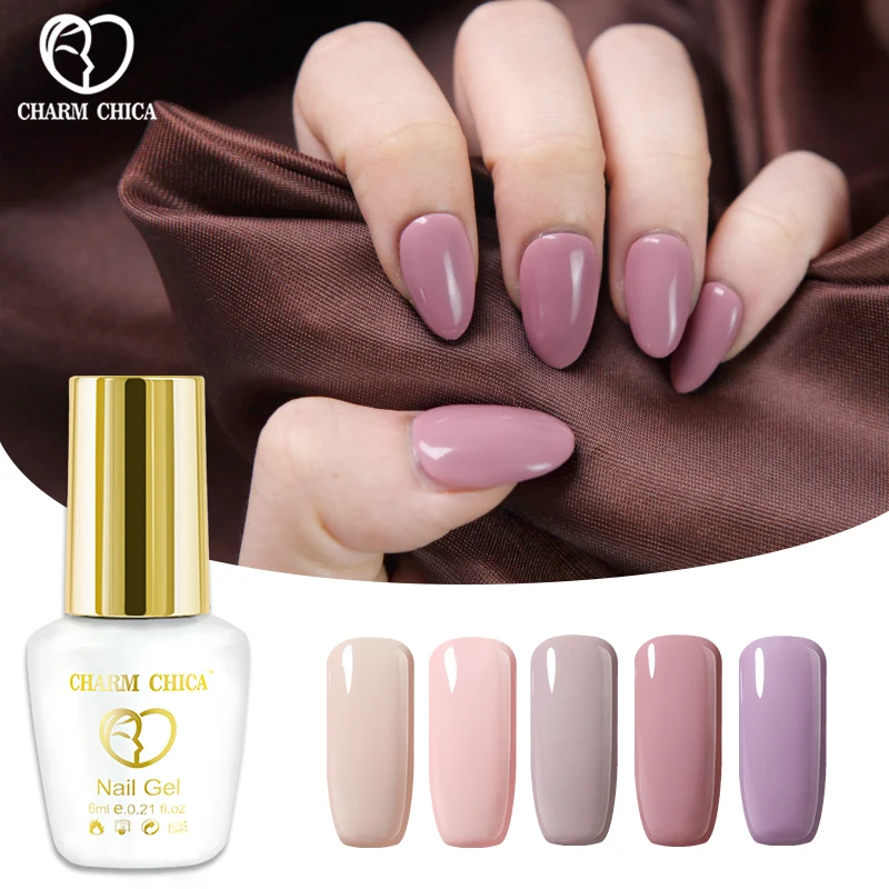 

Charm Chica 6ml Gel Nail Polish Pink Nude Colors Soak Off Gel Nail Polish Long-lasting Nail Art Lucky Semi Permanent Lacquer N04