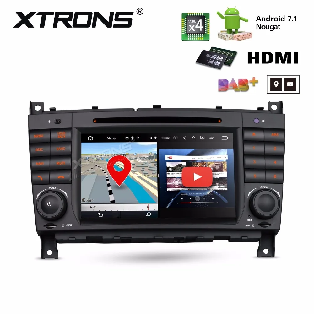 Cheap XTRONS 2 Din 7" HD Android 7.1 Radio GPS HDMI Car DVD Player for Mercedes Benz W209 W203 C180 C200 C220 C230 C240 C250 C270 W463 3