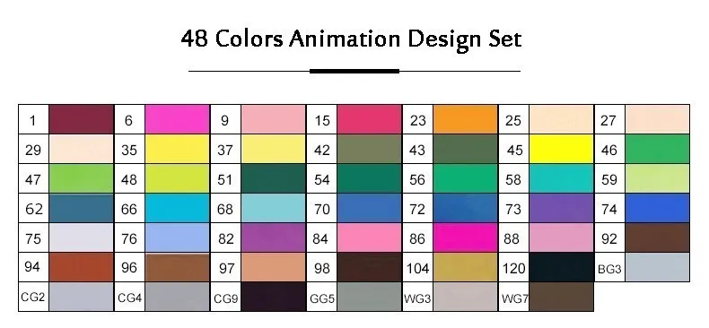 TOUCHNEW 30/40/60/80/168 Цвета двойной головой для рисования на спиртовой основе Маркеры Ручка для художника для рисования манга анимация расходные материалы - Цвет: 48 Animation Set