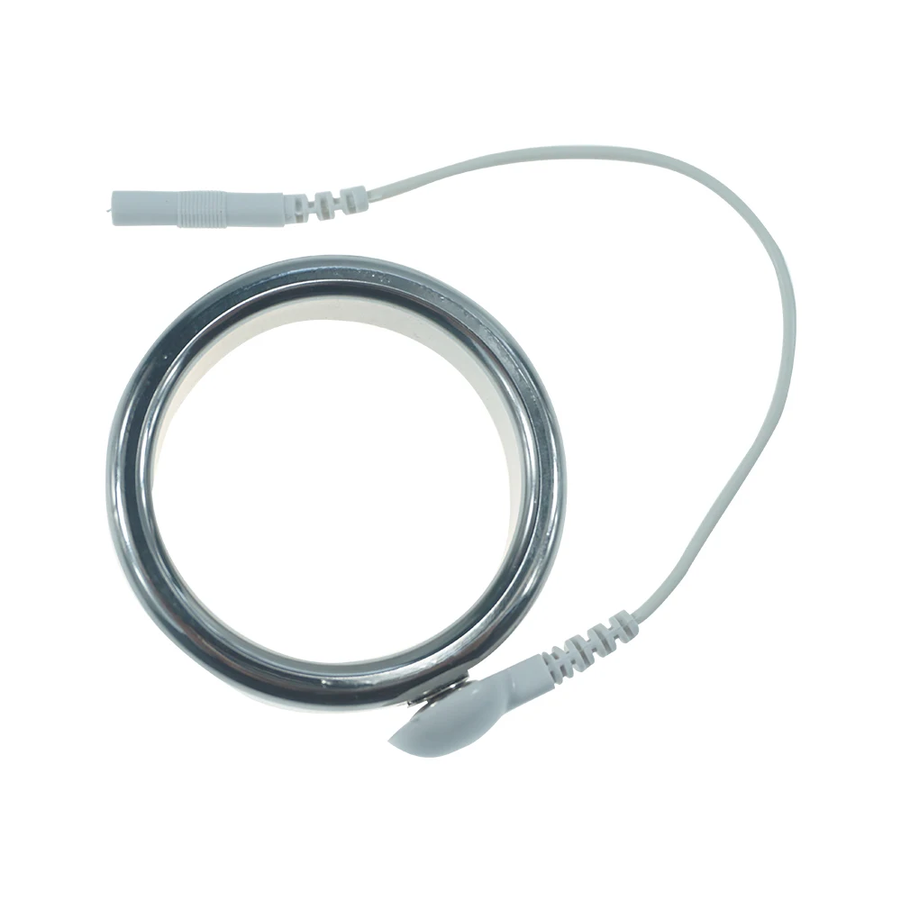 DIY 5sizes Electric Shock Stainless Steel Penis Cock Ring Vibrator Metal Electro Stimulation Accessory electro sex toys electric sex toys