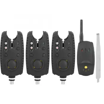 

Outdoor Portable Fishing Tool And Equipment Fish Bite Alarm Rod Bell Ring with 1 Transmitter 3 Receiver For Fishing Tackle