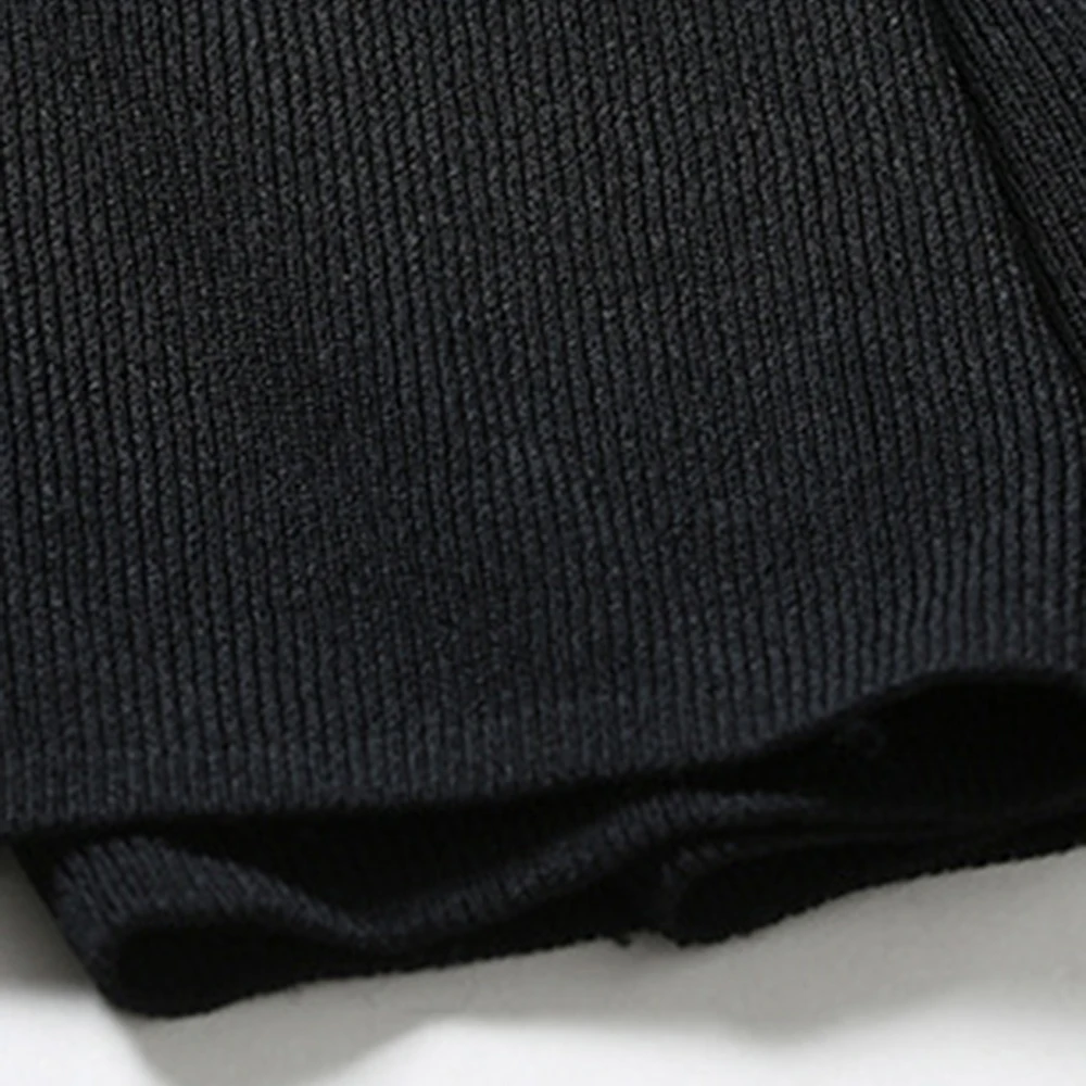 Черные женские летние трикотажные брюки сплошной цвет модный качественный комплект пуловер+ кожаная юбка высокая талия широкие женские штаны