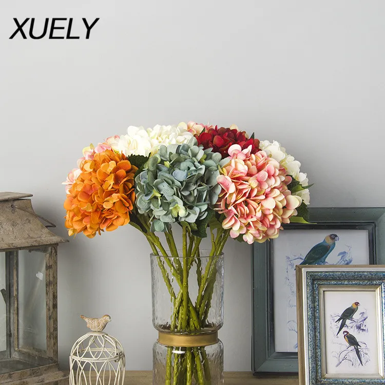 

European-style simulation vintage hydrangea diy hair accessories headband home wedding decoration high-grade fake flowers 45cm