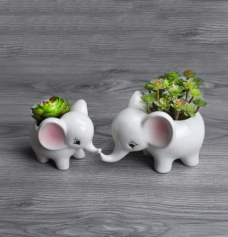 Cartoon Elephant Flower Pots Succulent Plant Flowerpot Ceramic Bonsai Pots Cartoon Elephant Flower Pots Succulent Plant Flowerpot Ceramic Bonsai Pots