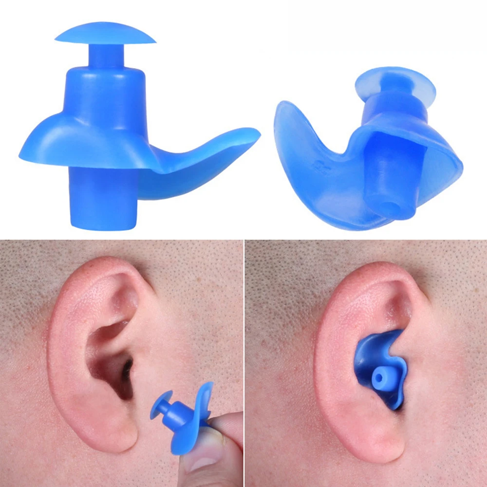 1 Pair Soft Swimming Ear Plugs Adult Silicone Waterproof Dust-Proof Spiral Earplugs Diving Water Sports Swimming Accessories