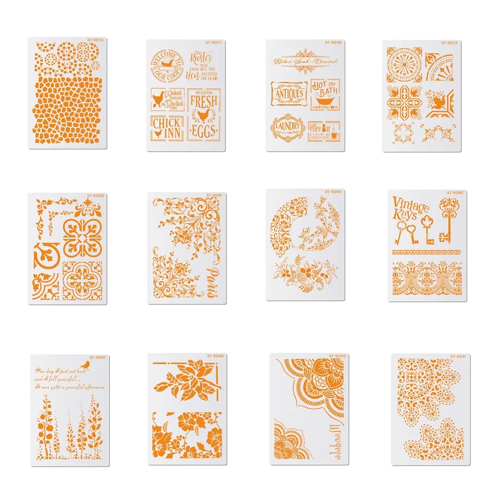 

Flower Stencils For DIY Scrapbooking Drawing Stencil Template Walls Painting Layering Stencils Stamp Album Embossing Paper Card