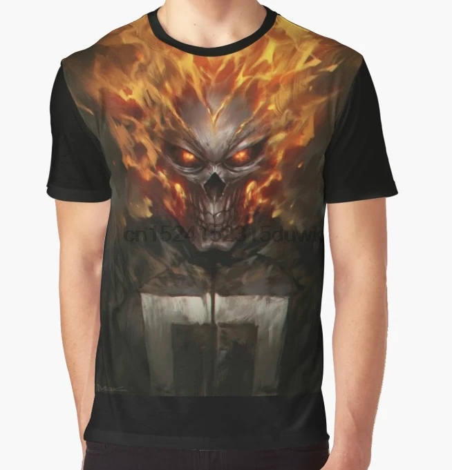 

All Over Print T-Shirt Men Funy tshirt Ghost Rider Shirt Short Sleeve O-Neck Graphic Tops Tee women t shirt