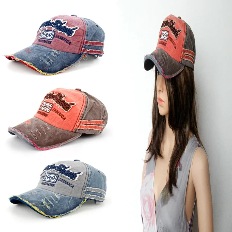 HANCHANG letras 1969 Sunblock gorras de béisbol mujeres Ponytail snapback sombreros casquette algodón Beisbol Cap