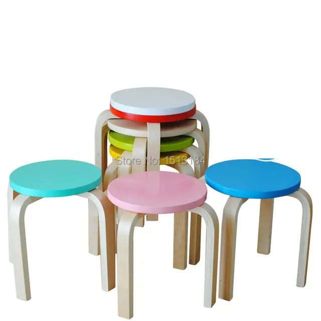 Leisure Style Smart Colorful Children Stacking Kids Wood Stoolin