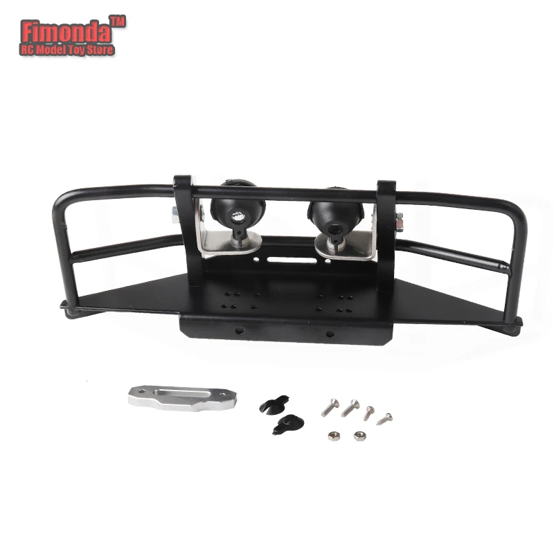 

Fimonda for 1/10 RC car D90 D110 metal front bumper with lampshade accessories anti-collision bar shock absorber parts