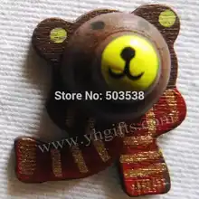 100 шт./партия. Деревянные коричневые наклейки "Медведь", детские игрушки, набор для скрапбукинга, Ранние развивающие DIY. детские игрушки. Классические игрушки