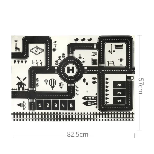 Большие игровые коврики дорожный игровой набор с автомобильным блоком из сплава узнайте о транспортировке карта в скандинавском стиле Игрушки для мальчиков подарок - Цвет: Small Mat 57x82mm