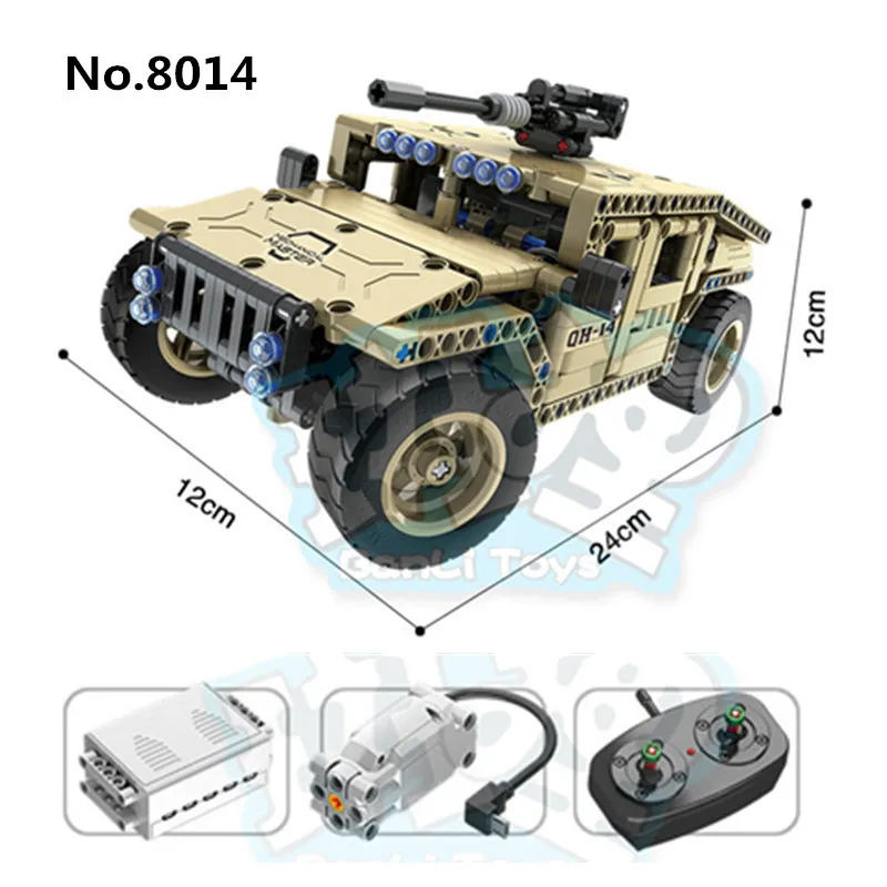

Legoing 8014 502pcs Technic Military Remote Control RC Armed Vehicle Car USB Electric Building Blocks Educational Toys For Boys