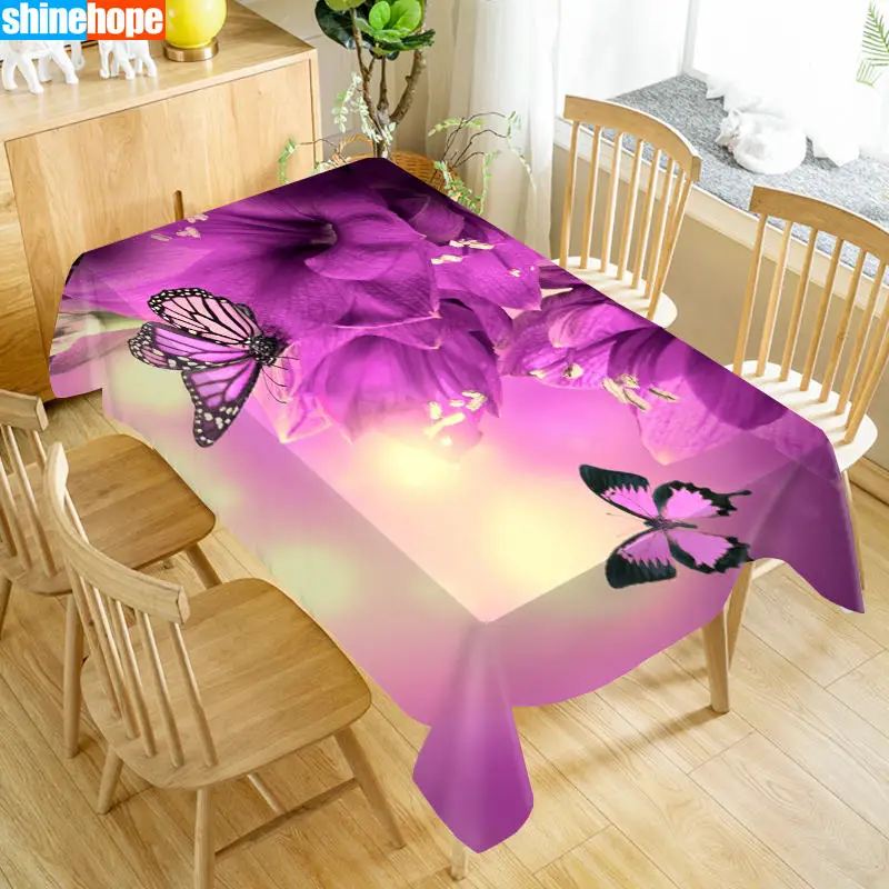 

Europe Tablecloth Butterfly Orchid Dustproof Dinner Table Cloth Rectangular Wedding Decoration Table Cover Home Textiles