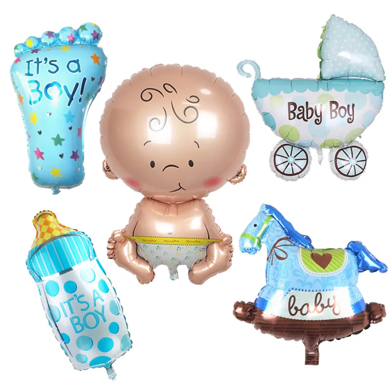 

New 5 pcs/set Baby boy / girl aluminum balloon baby birthday party layout decorative balloons globos