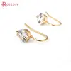 6PCS Height 17MM 21MM 24K Gold Color Plated Brass with Zircon Earring Hooks High Quality Diy Jewelry Findings Accessories ► Photo 2/6