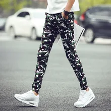 Новинка; Лидер продаж! Летние мужские брюки 9 длинные брюки обтягивающие узкие Брюки камуфляжные брюки длиной до щиколотки