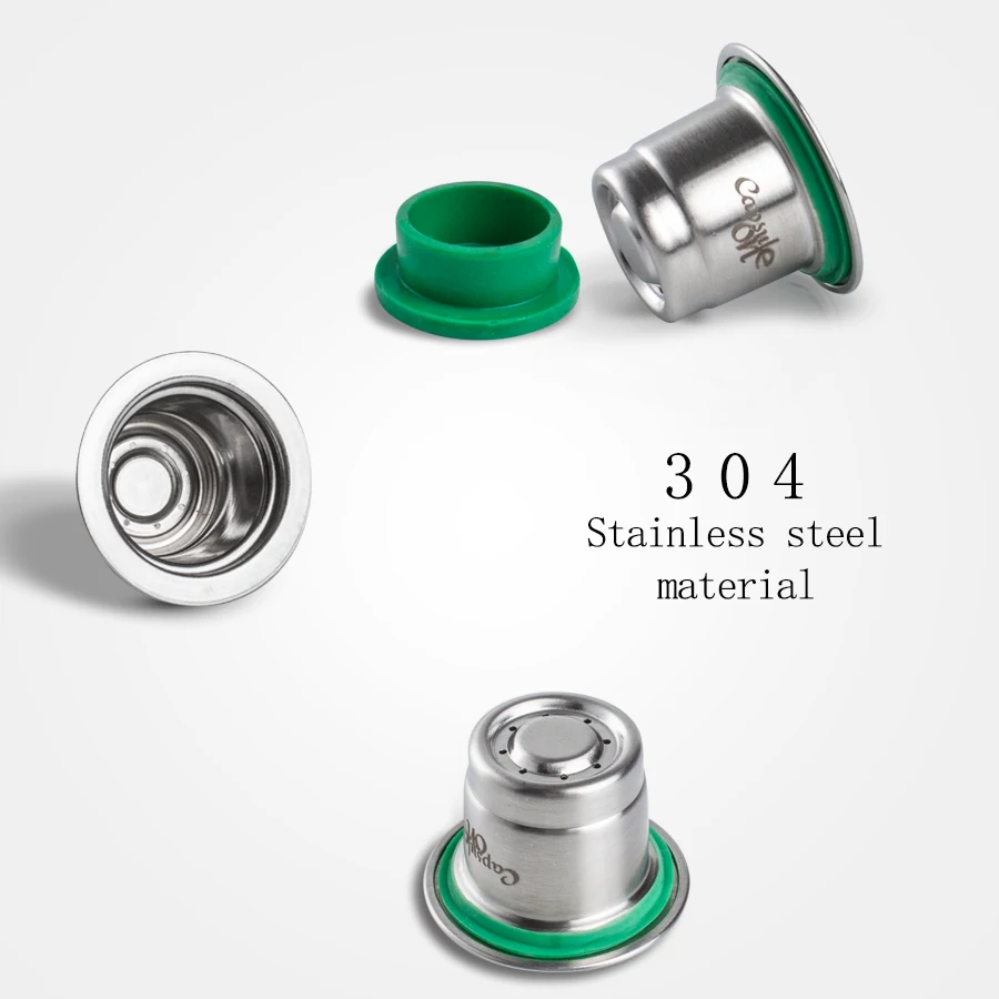  capsulone Refillable Reusable Stainless Steel Coffee Capsulas Compatible with Nespresso Machines Ma