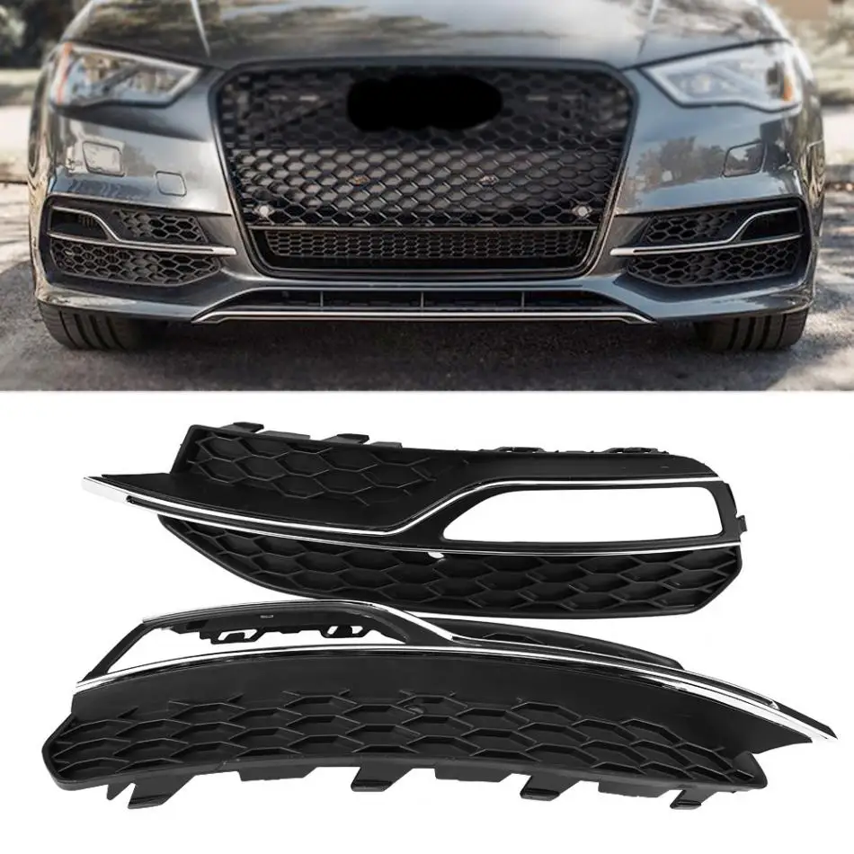 Для S3 Стиль переднего бампера противотуманный светильник решетки черный глянец для Audi A3 S-Line 8V Pre-Facelift 2013