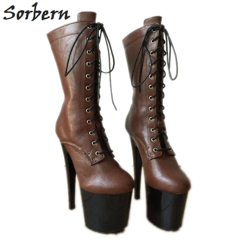 Mediados Arranque Unisex Mujer Señoras Ternero Coffee Sorbern Zapatos De Botas Mate Arte Zapato Piel Cosplay Rendimiento Papel Café UqxwEwz