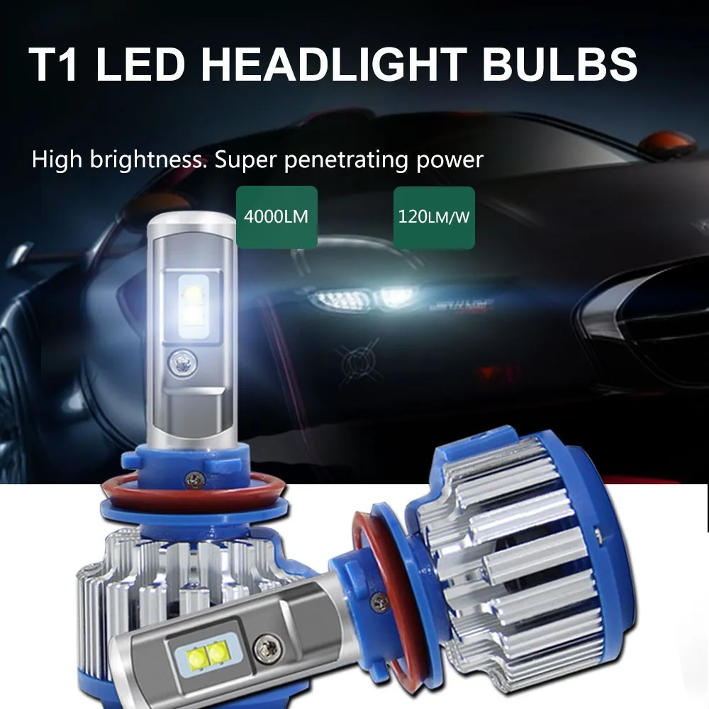 h1 h3 h4 h7 h11 9005 9006 9012 9007 чип Cветодиодные лампы для авто фары led лампа ходовые огни лед диодные лампы для авто фар автомобиля лампы 8000LM 80 Вт 6000К авто светодиодный налобный фонарь Foglight Луч 2 шт