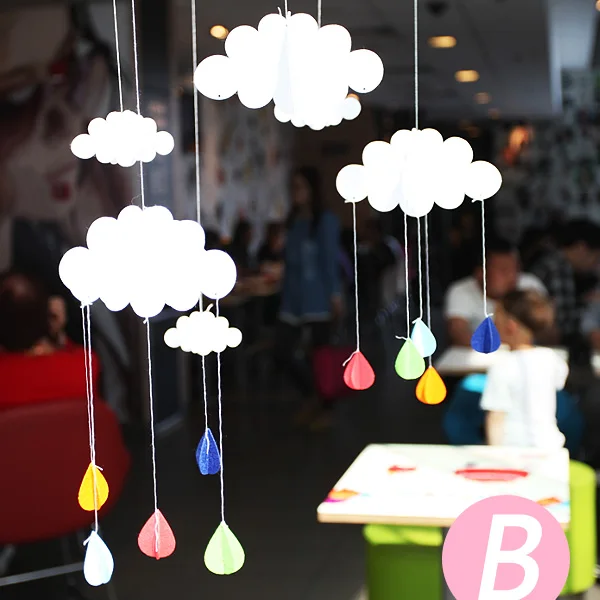 3D облако капля баннер гирлянды дети для ребенка душ украшения день рождения Декор Свадебная вечеринка украшение дома - Цвет: B
