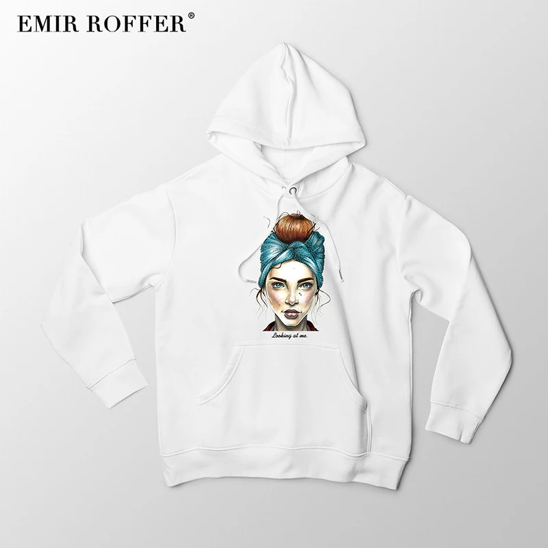 EMIR ROFFER 2018 Fashion Streetwear Harajuku Hoodies Women's Sweatshirt Oversized Hooded Warm Ladies Winter Clothing  (10)