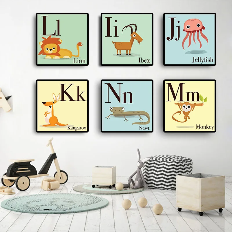 English Alphabet Letter Animal Art Nursery Scandinavian Posters And English Alphabet Letter Animal Art Nursery Scandinavian Posters And Prints Clroom Nordic Style Minimalist For Kids Room Decor