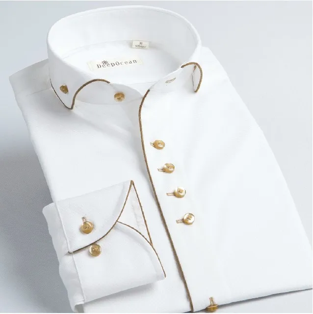 white and gold dress shirt mens