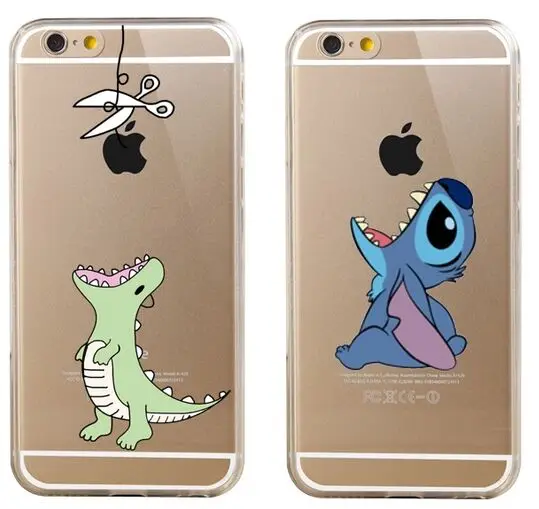 Dinosaur Stitch Eat Soft TPU Clear Case for iPhone X 8 6