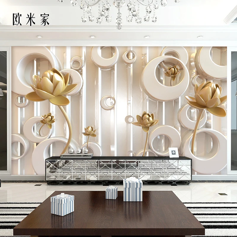 

Free Shipping Custom large mural 3D relief modern minimalist living room wallpaper mural