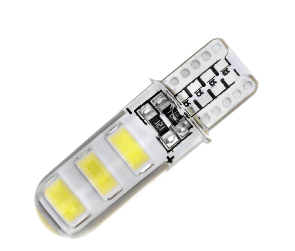 2 шт 5 Вт 6 светодиодный s 5730 SMD W5W T10 автомобильный Светильник Ширина лампы силиконовый светодиодный светильник для автомобилей светодиод габаритный фонарь 6000K