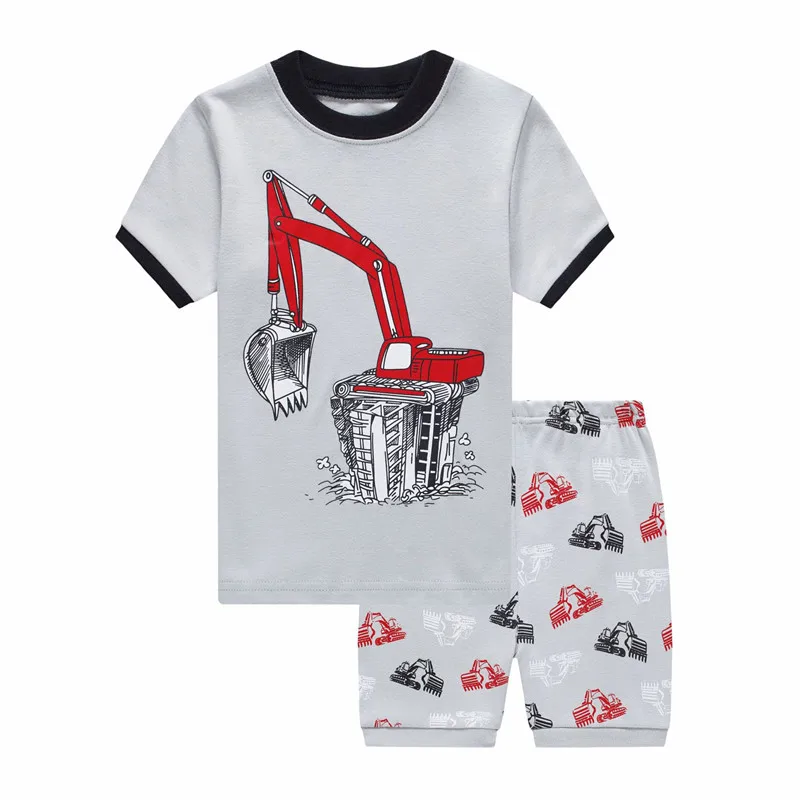 LLUCKYGOOBO/летний детский пижамный комплект; детская хлопковая одежда для сна с короткими рукавами; пижамы с героями мультфильмов для мальчиков; домашняя одежда для девочек; одежда для сна - Цвет: V4