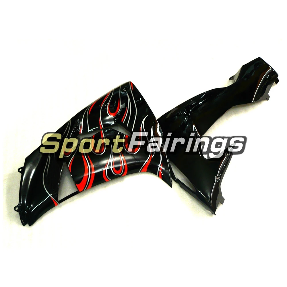 Обтекатели для Kawasaki ZX-10R ZX10R год 06 07 2006 2007 впрыска топлива мотоциклетный обтекатель abs комплект кузов капот черный, Красный Пламя 2