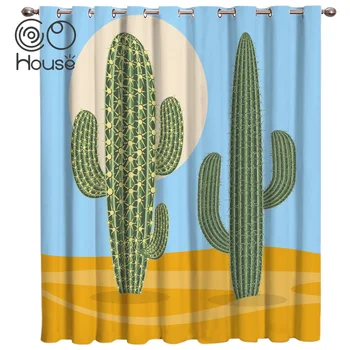 

Desert Nature Plant Cactus Window Treatments Curtains Valance Window Curtains Dark Curtain Rod Living Room Bath