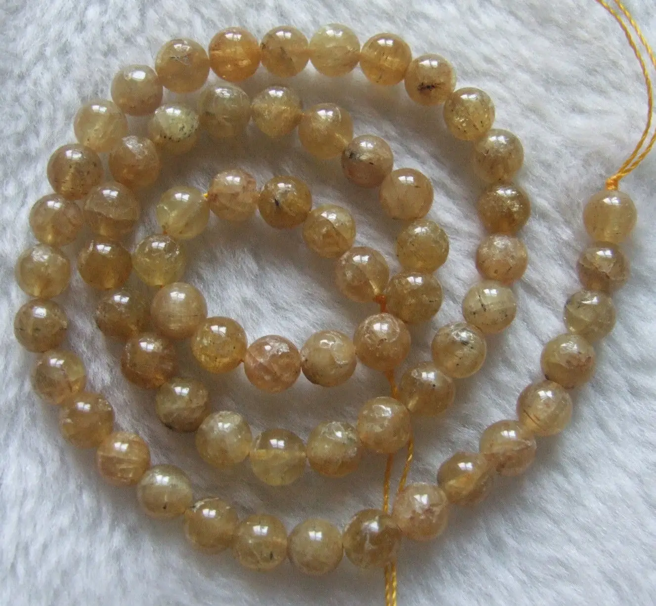 

6mm 8mm 10mm Natural Yellow Apatite Round Loose Beads 15.5Inch