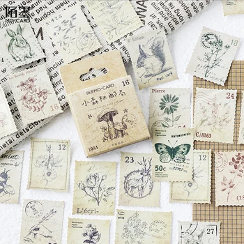 

46 Pcs/box Vintage animal stamp mini paper sticker decoration DIY diary scrapbooking seal sticker kawaii stationery