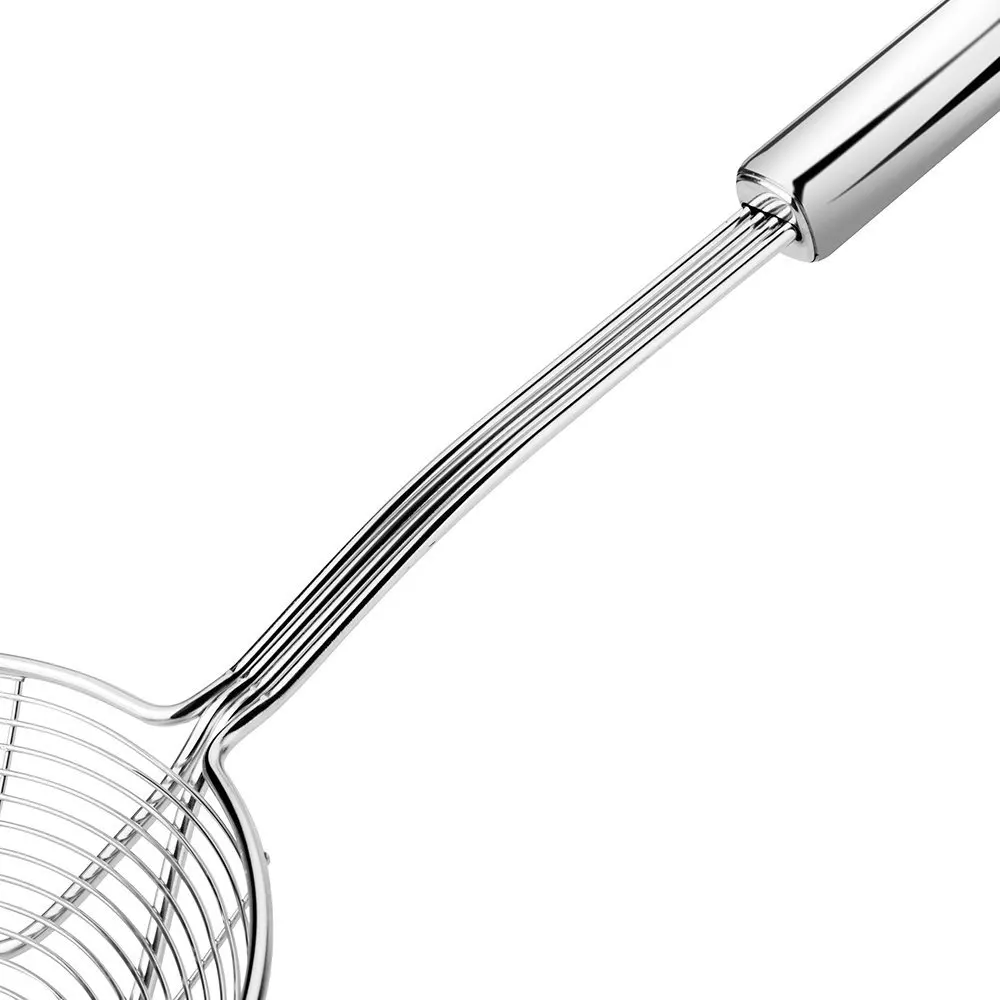 Strainer Skimmer Stainless Steel Spider Strainer Ladle for Pasta Spaghetti Noodles and Frying in Kitchen 12 Inches Bowl 