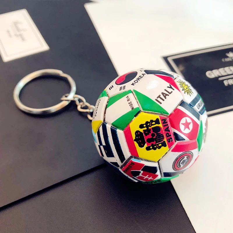 4 см Mini World флаг футбол брелок для ключей кольцо футбольного матча Чемпионата мира