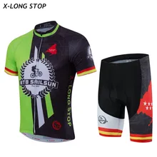 Горячие X-LONG остановить Для Мужчин зеленый черный MTB команда Джерси велосипедные шорты комплекты про велосипед короткий Джерси велосипедов Костюмы летний топ велосипед рубашка
