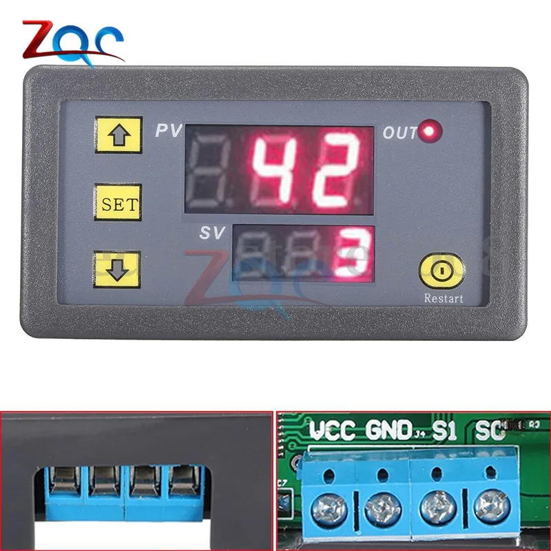 

DC 12V Timing Delay cycle Timer Relay Module Digital LED Dual Display Cycle 0-999 Hours Adjustable Power Supplies
