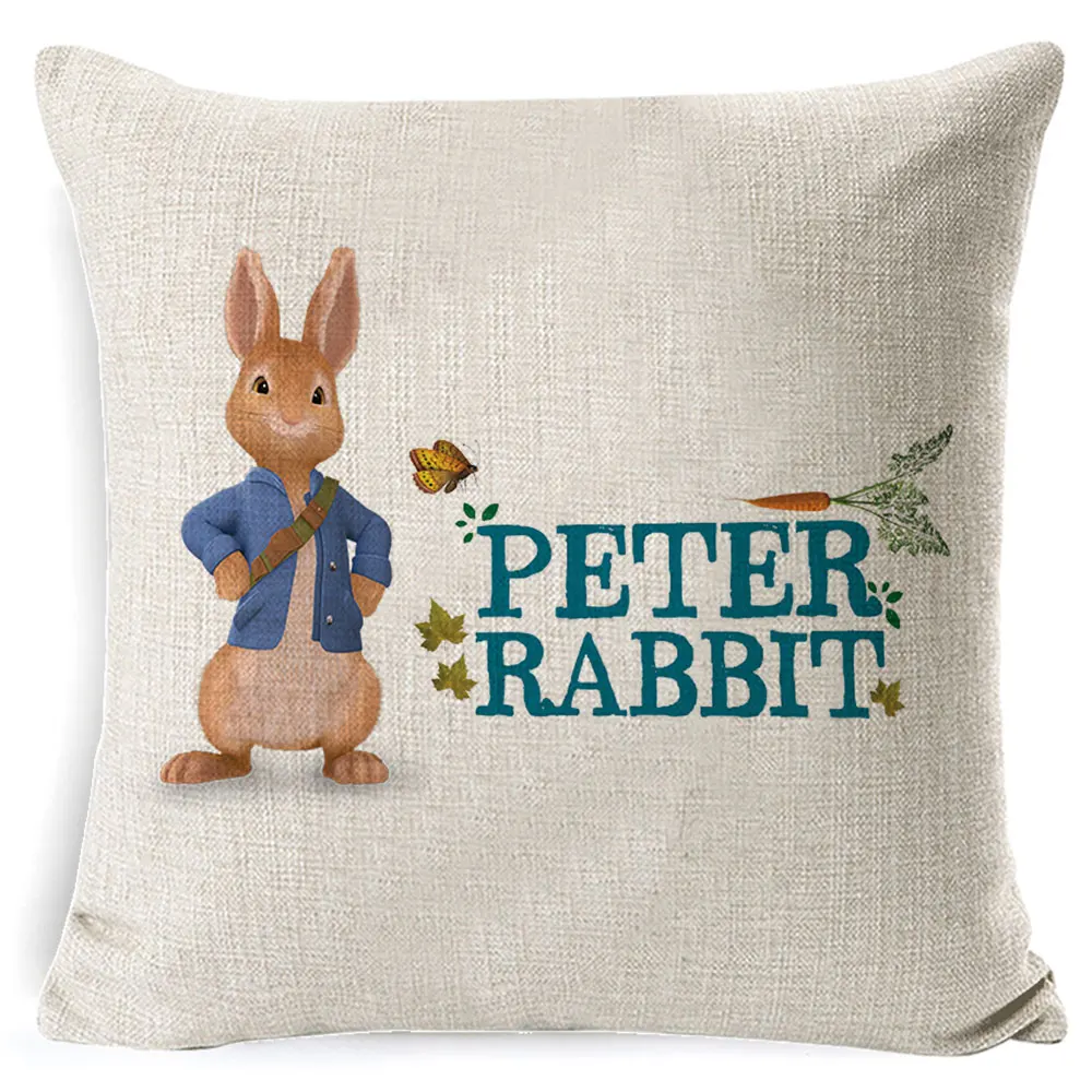 Fokusent Peter Rabbit Чехол на подушку в европейском стиле, Чехол на подушку 45*45, плотный Чехол на подушку с 3D принтом, декоративные подушки, Хлопковый чехол