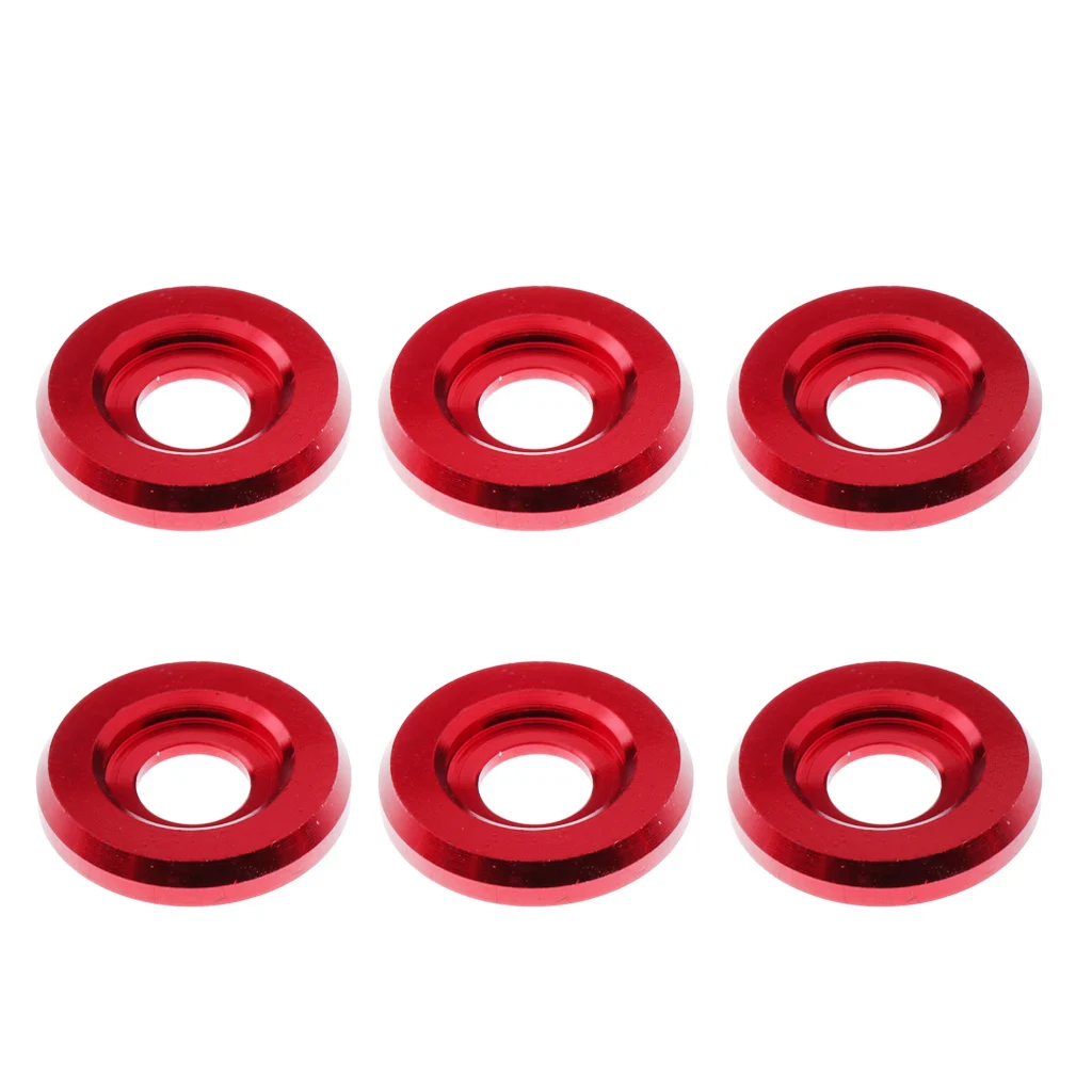 6 Sets Car Aluminum Fender Bumper Washer Bolt Engine Bay Screw Kit High Strength Corrosion Resistant